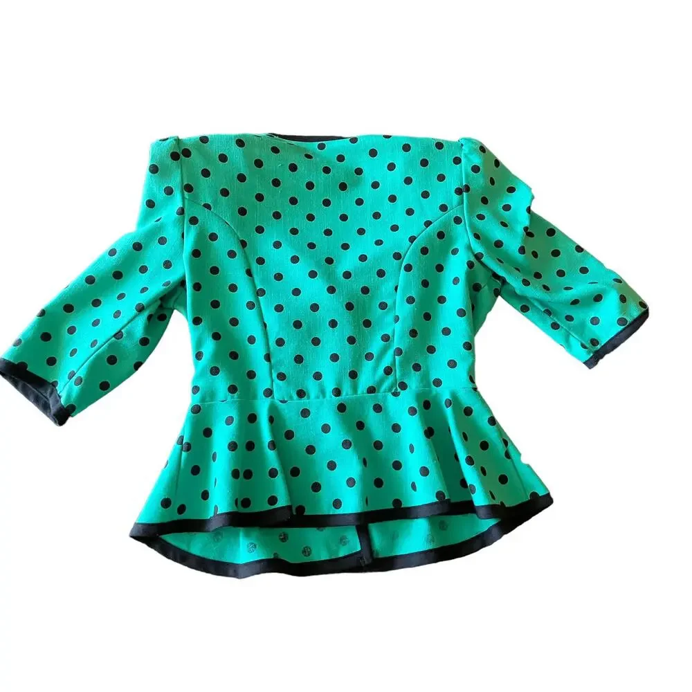VTG Just In Thyme Women’s Petite 16 Polka Dot Retro Blazer (10/M) - Picture 12 of 13